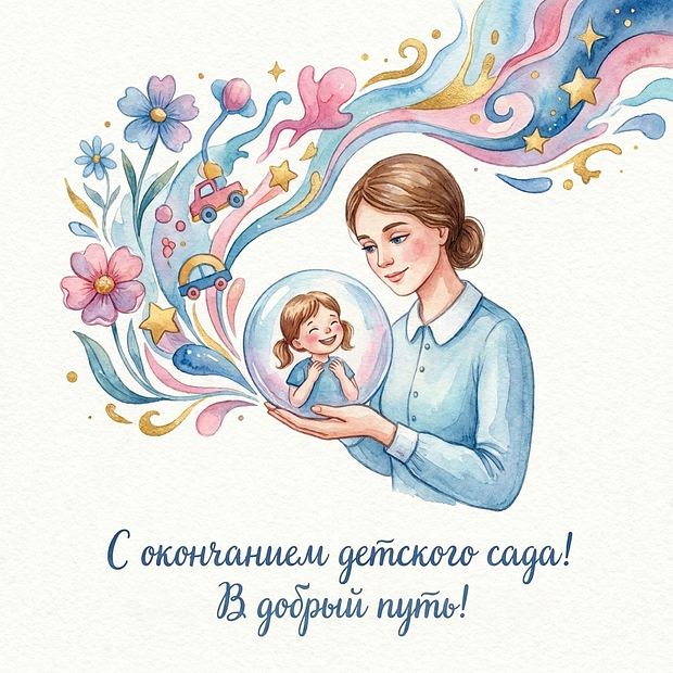 Открытка с душевными словами на выпускной из детского сада