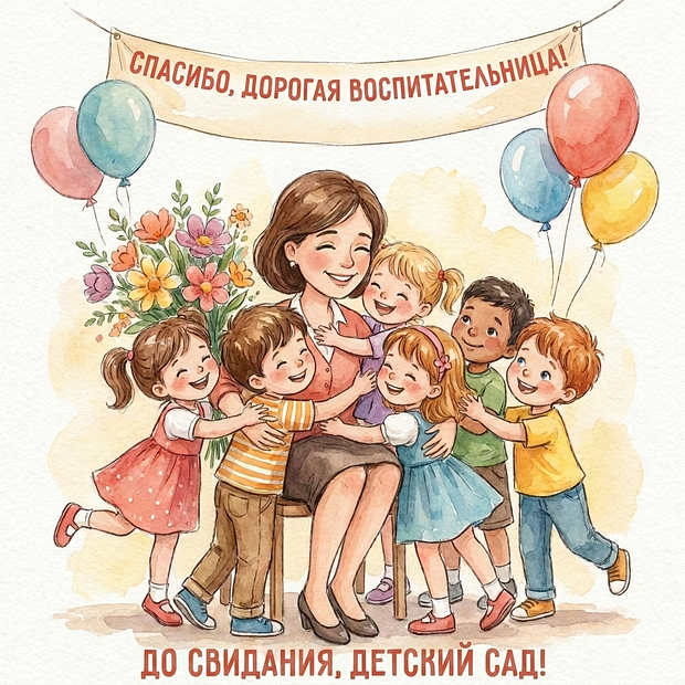 Открытка на выпускной из детского сада для воспитателей