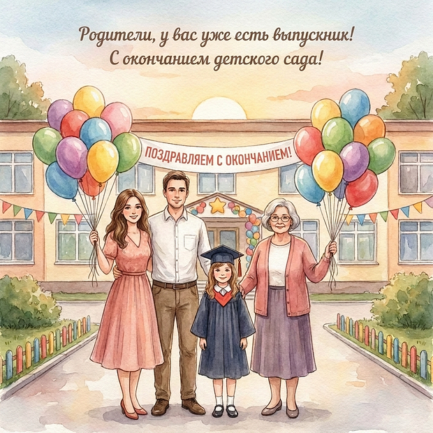 Открытка на выпускной из детского сада для родителей
