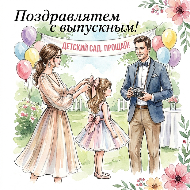 Бесплатная открытка на выпускной из детского сада