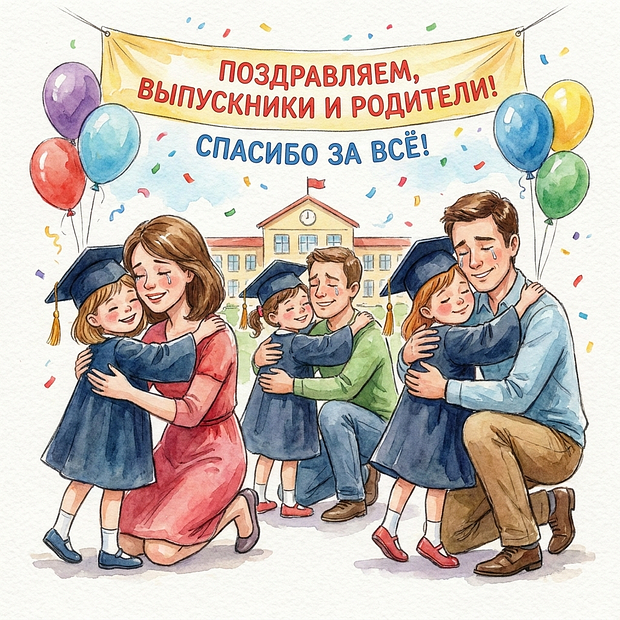 Открытка на выпускной из детского сада для родителей