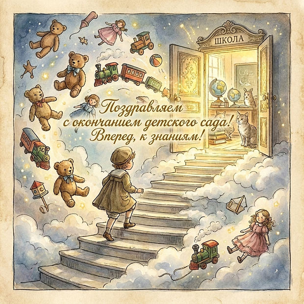 Бесплатная открытка на выпускной из детского сада
