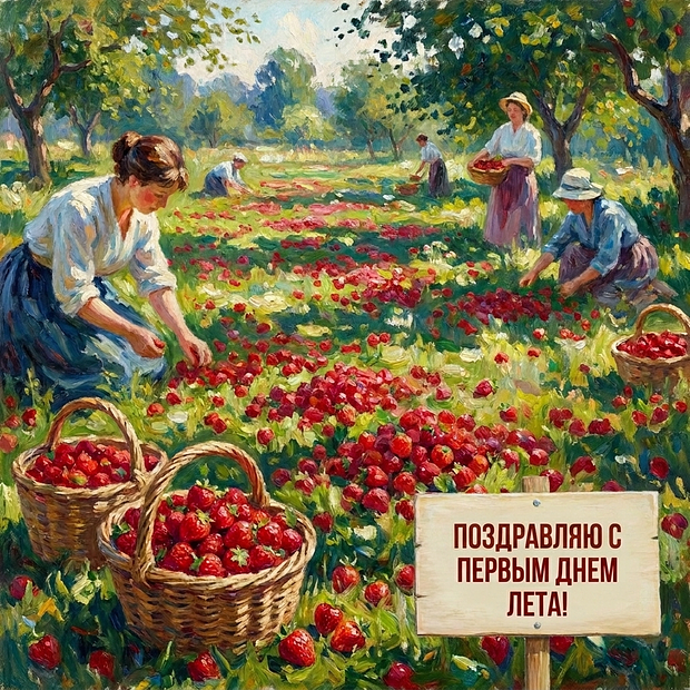 Красивая открытка с первым днем лета бесплатно