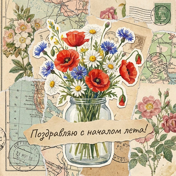 Открытка с первым днем лета бесплатно