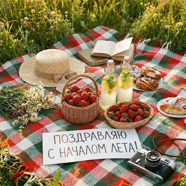 Открытка с началом лета
