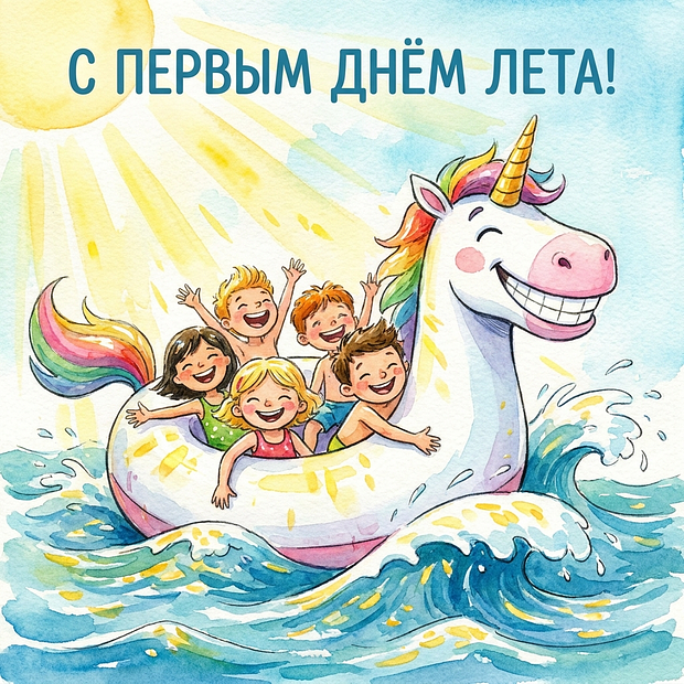 Открытка на первый день лета 2026