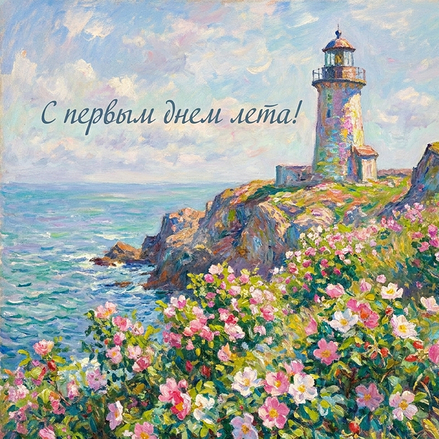 Красивая открытка с первым днем лета бесплатно