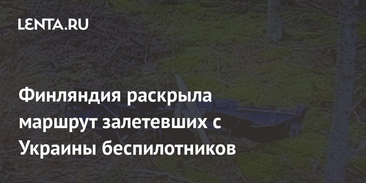 Финляндия раскрыла маршрут залетевших с Украины беспилотников