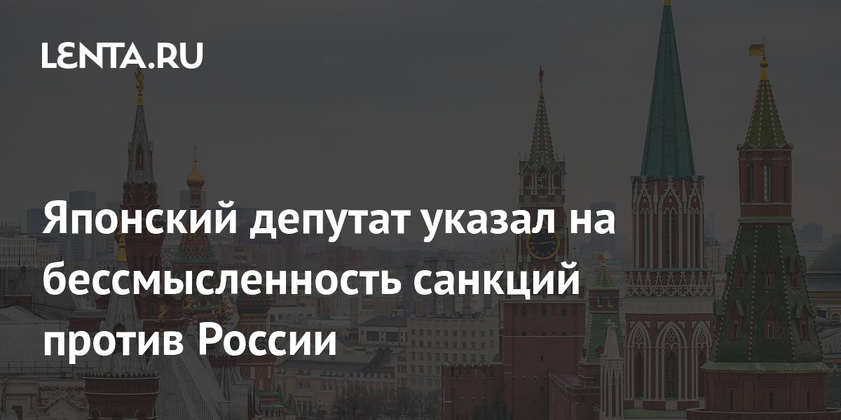 Японский депутат указал на бессмысленность санкций против России