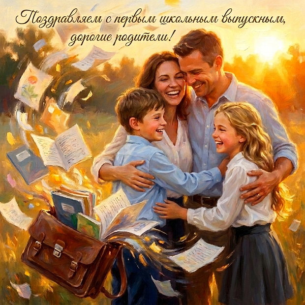 Открытка на выпускной в начальной школе для родителей школьников