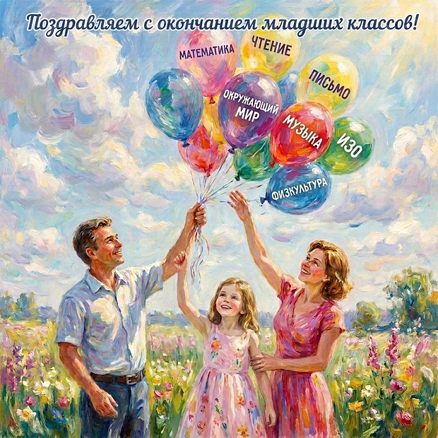Скачать открытку на выпускной в начальной школе