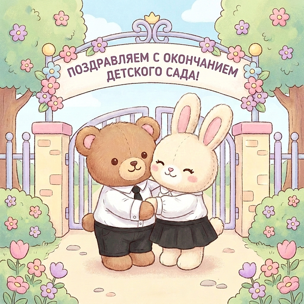 Открытка с теплыми словами на выпускной из детского сада