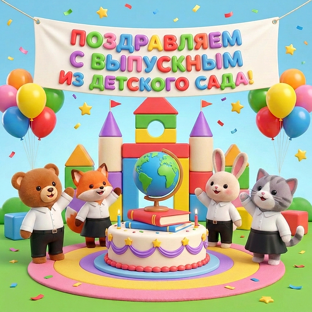 Открытка с душевными словами на выпускной из детского сада