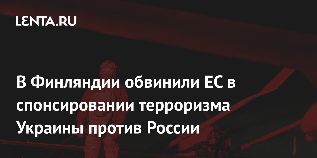 В Финляндии обвинили ЕС в спонсировании терроризма Украины против России