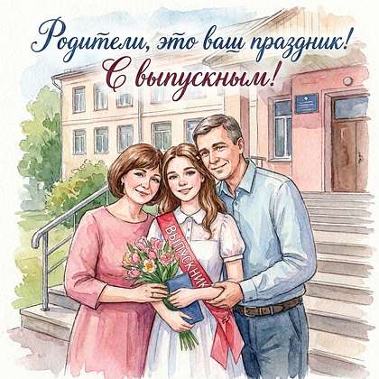 Открытка на выпускной в старших классах для родителей