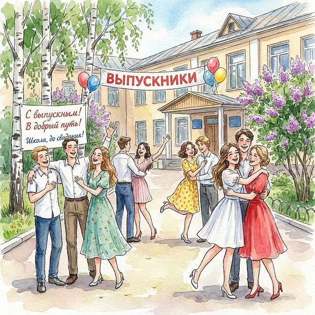 Открытка на выпускной 
