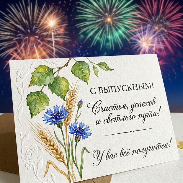 Открытка на выпускной для одиннадцатиклассников
