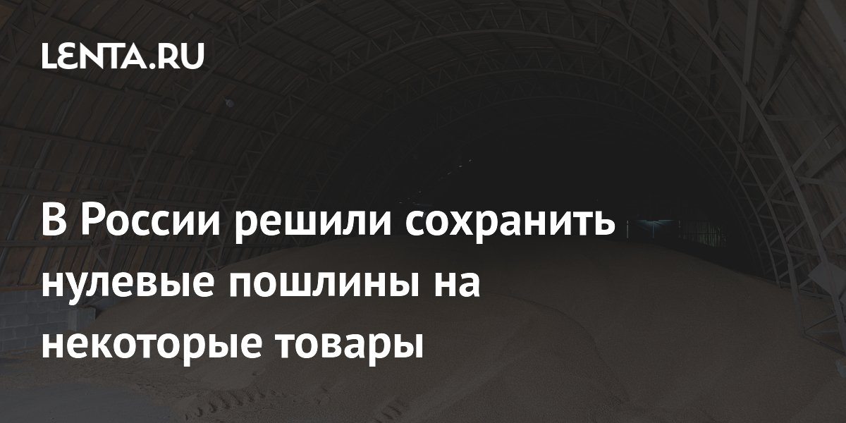 В России решили сохранить нулевые пошлины на некоторые товары