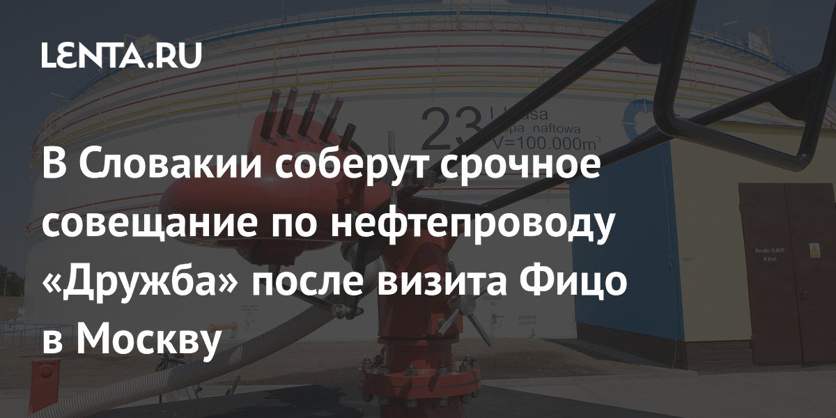 В Словакии соберут срочное совещание по нефтепроводу «Дружба» после визита Фицо в Москву