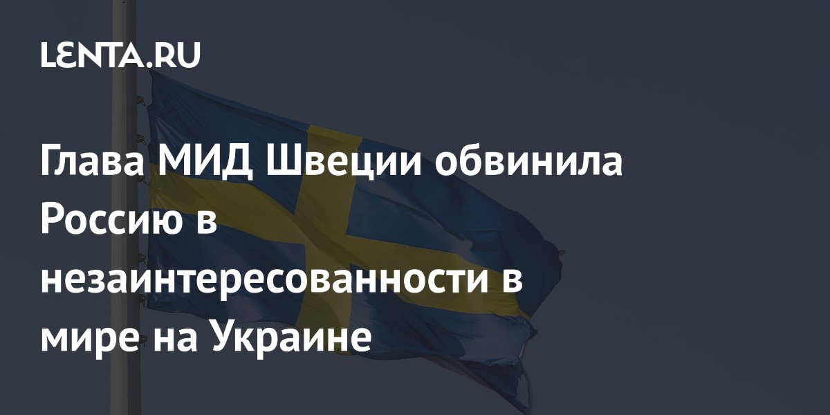 Глава МИД Швеции обвинила Россию в незаинтересованности в мире на Украине