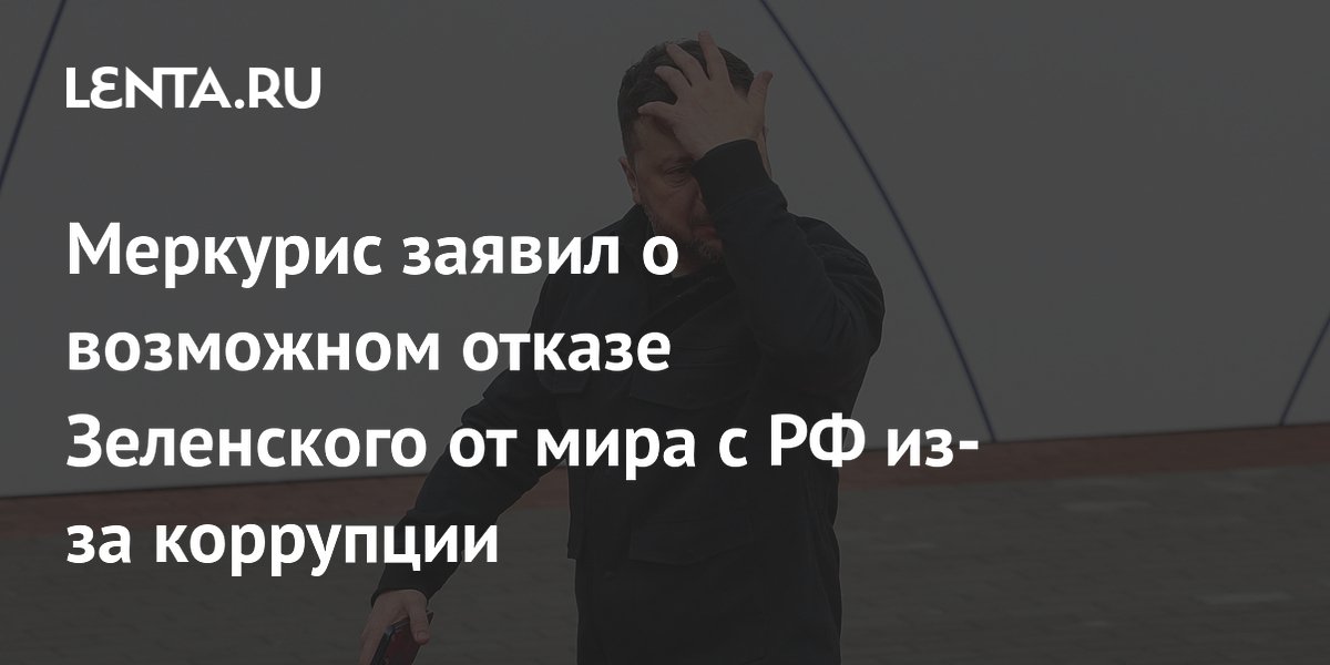 Меркурис заявил о возможном отказе Зеленского от мира с РФ из-за коррупции