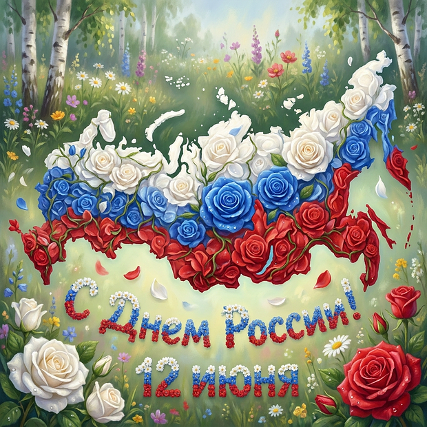 Скачать картинку с Днем России
