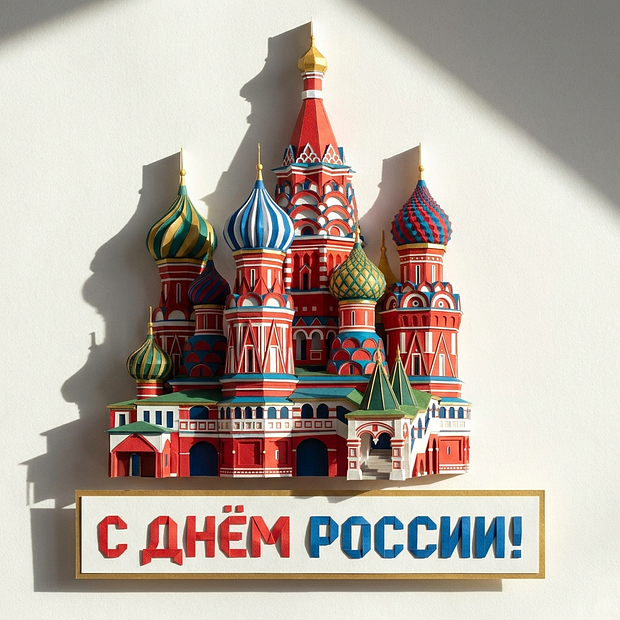 Картинка с поздравлением ко Дню России
