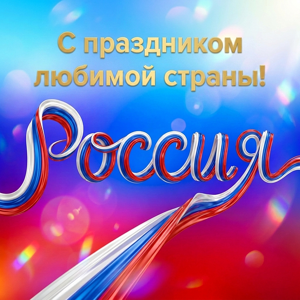 Картинка с поздравлением на День России

