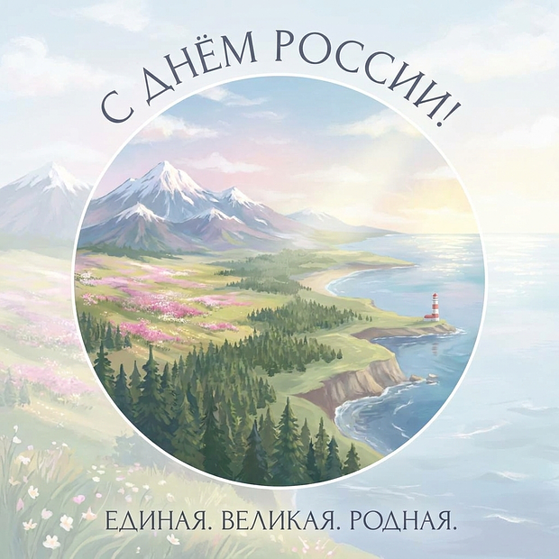 Бесплатная открытка с Днем России

