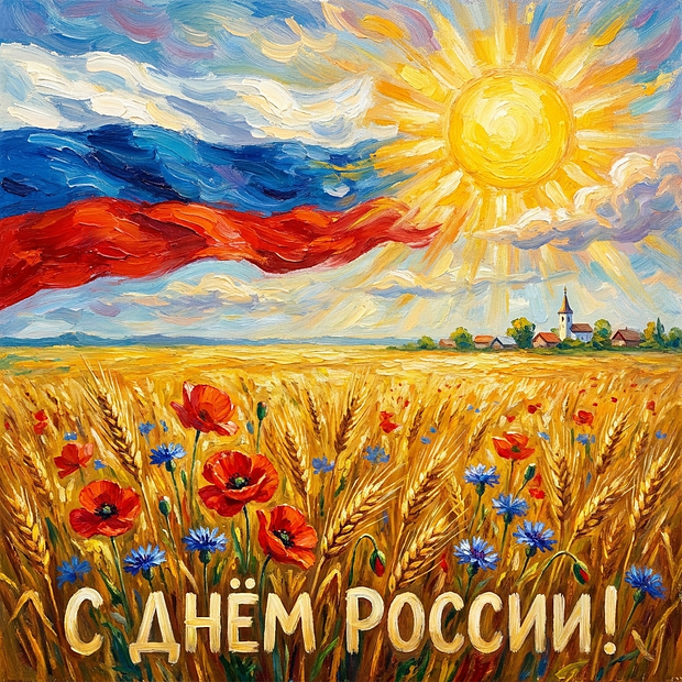 Скачать картинку с Днем России
