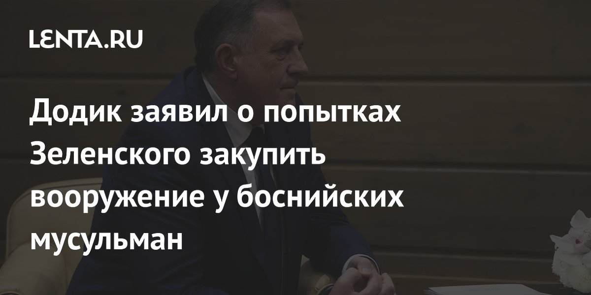 Додик заявил о попытках Зеленского закупить вооружение у боснийских мусульман