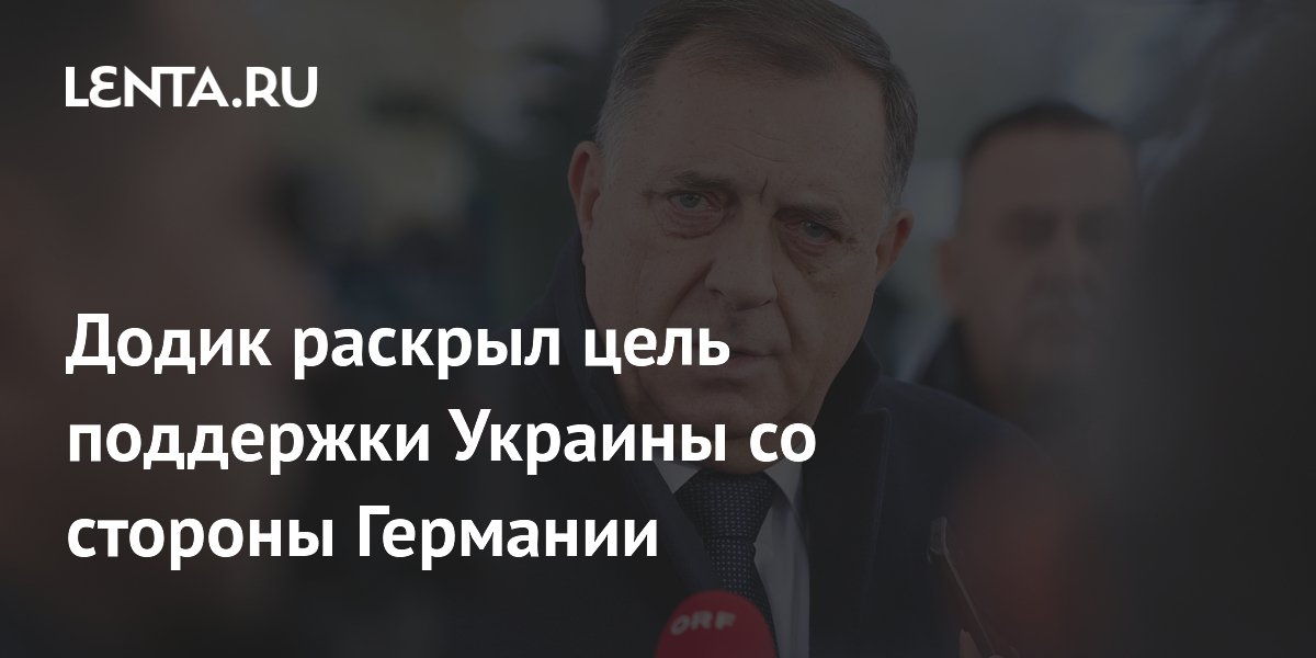 Додик раскрыл цель поддержки Украины со стороны Германии