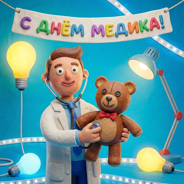 Красивая открытка с Днем медика
