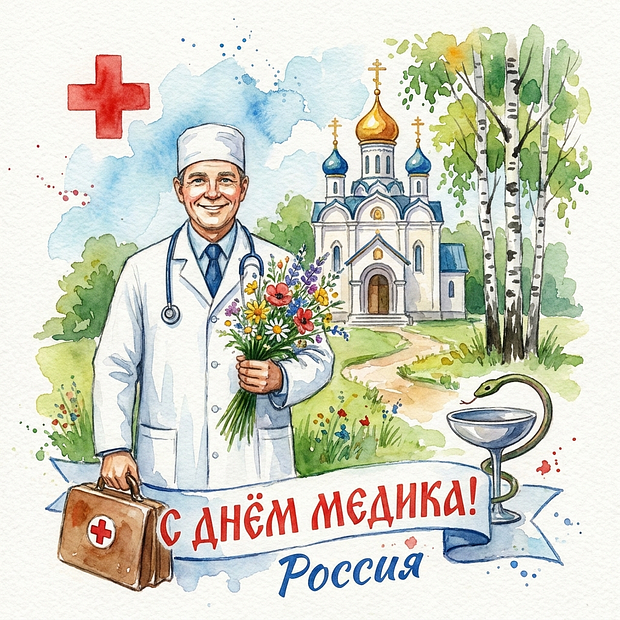 Скачать картинку с Днем медика
