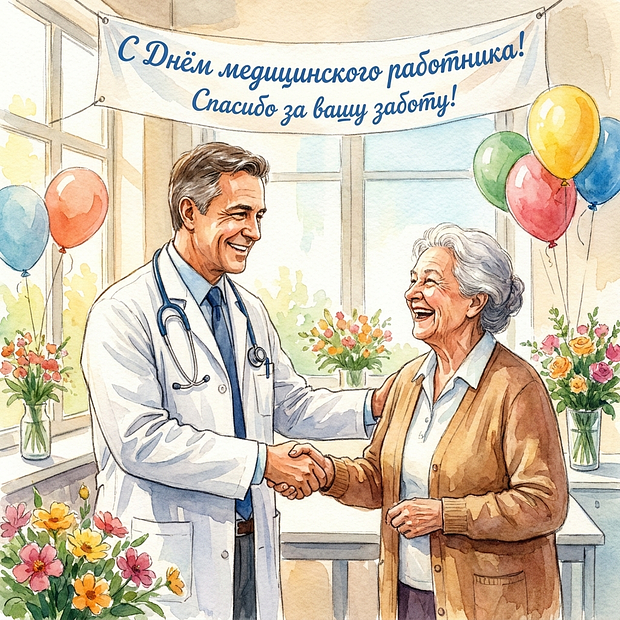 Скачать открытку на День медика
