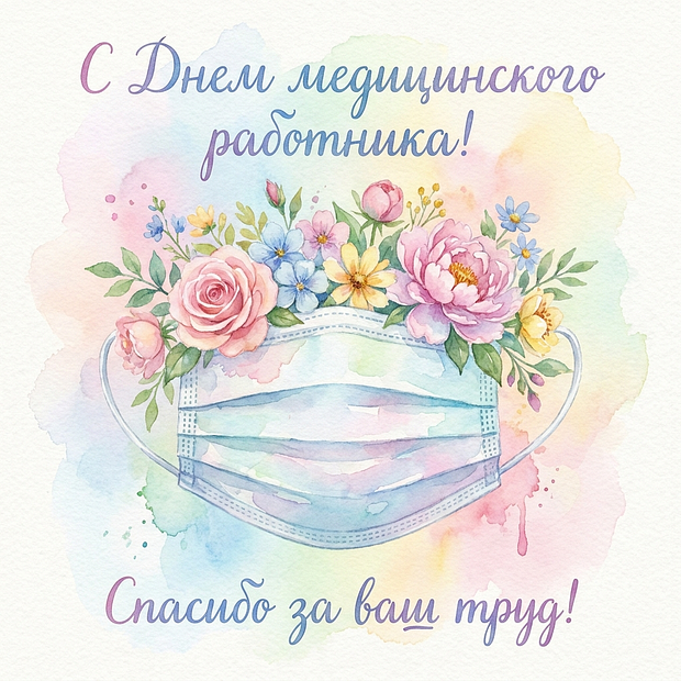 Красивая открытка с Днем медика
