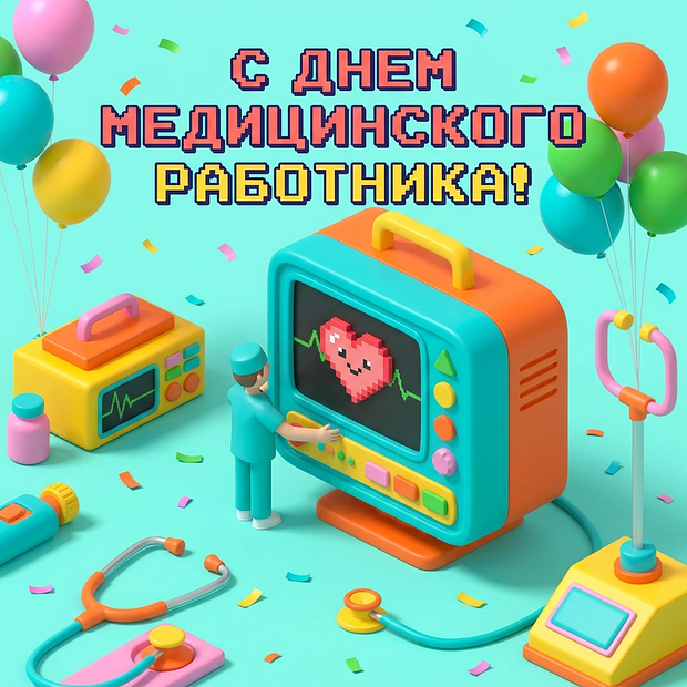 Красивая открытка на День медика
