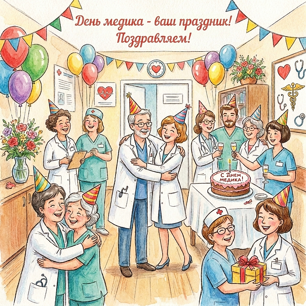 Открытки с Днем медика
