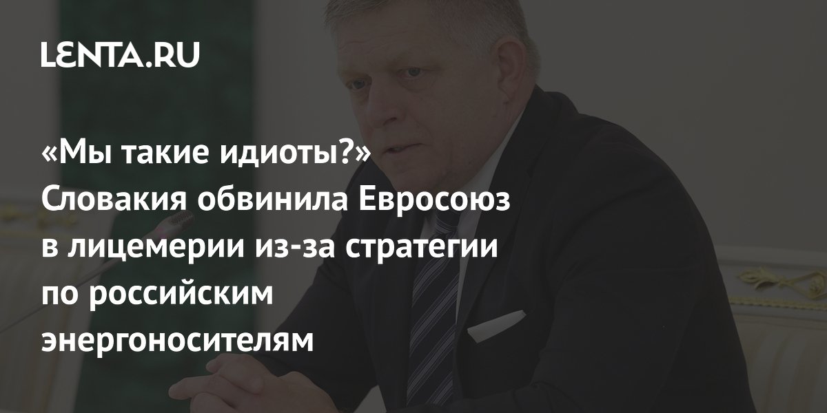 «Мы такие идиоты?» Словакия обвинила Евросоюз в лицемерии из-за стратегии по российским энергоносителям
