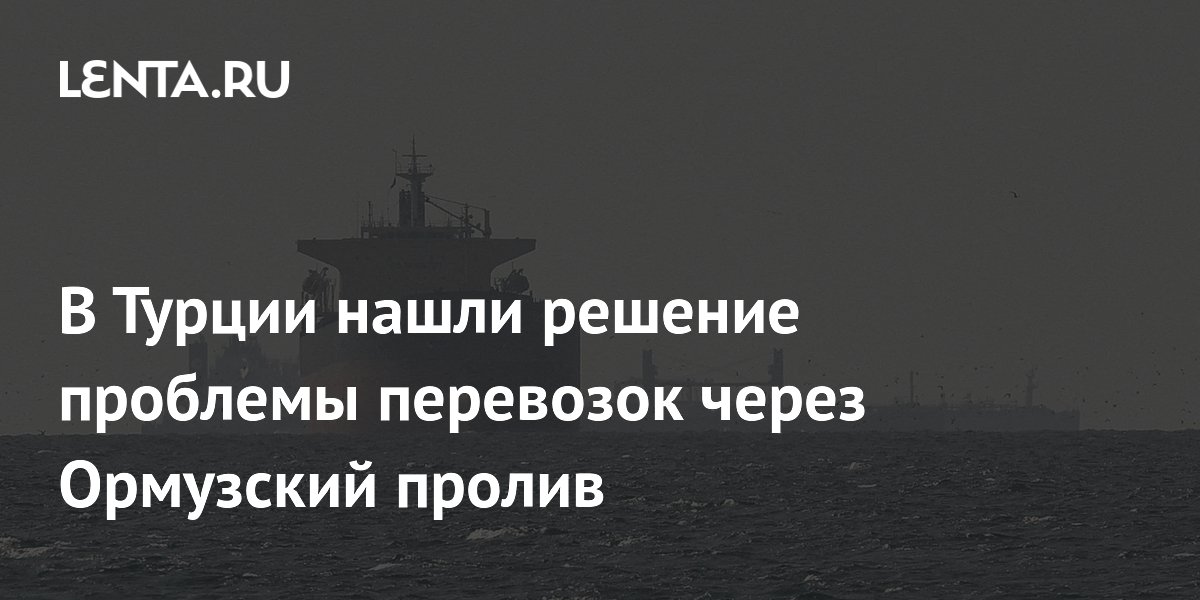 В Турции нашли решение проблемы перевозок через Ормузский пролив