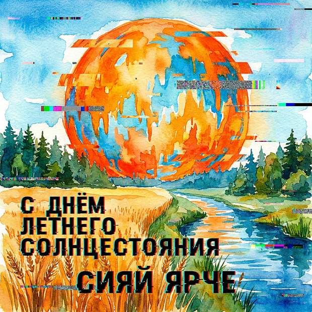 Открытка с днем летнего солнцестояния с теплыми словами