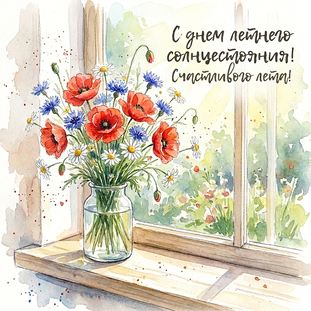 Картинка с поздравлением с днем летнего солнцестояния