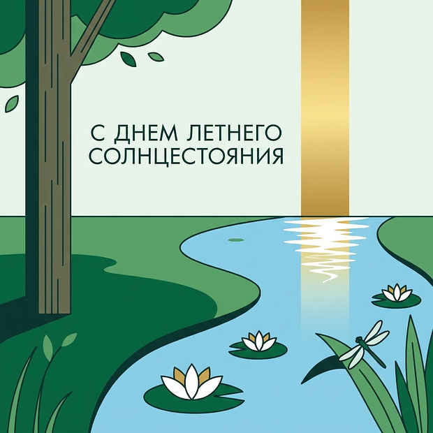 Бесплатная открытка с днем летнего солнцестояния