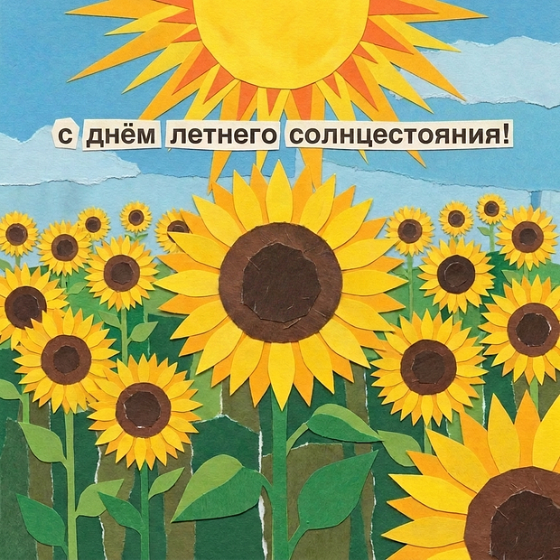 Красивая открытка с днем летнего солнцестояния в 2026 году