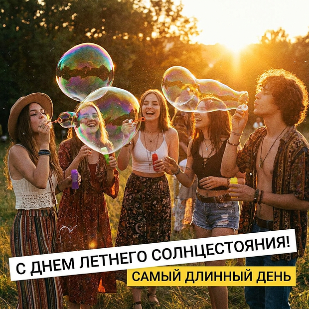 Открытка с днем летнего солнцестояния с пожеланиями