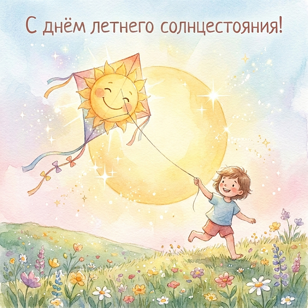 Открытка с поздравлением с днем летнего солнцестояния