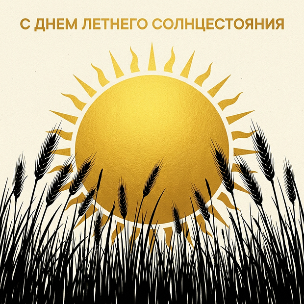 Открытка с днем летнего солнцестояния с теплыми словами