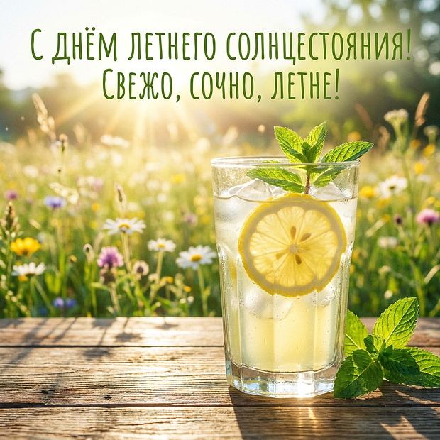 Оригинальная открытка с днем летнего солнцестояния