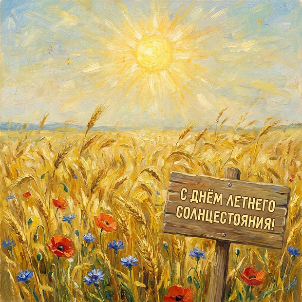 Открытка с днем летнего солнцестояния