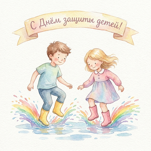 Скачать бесплатно открытку с Днем защиты детей
